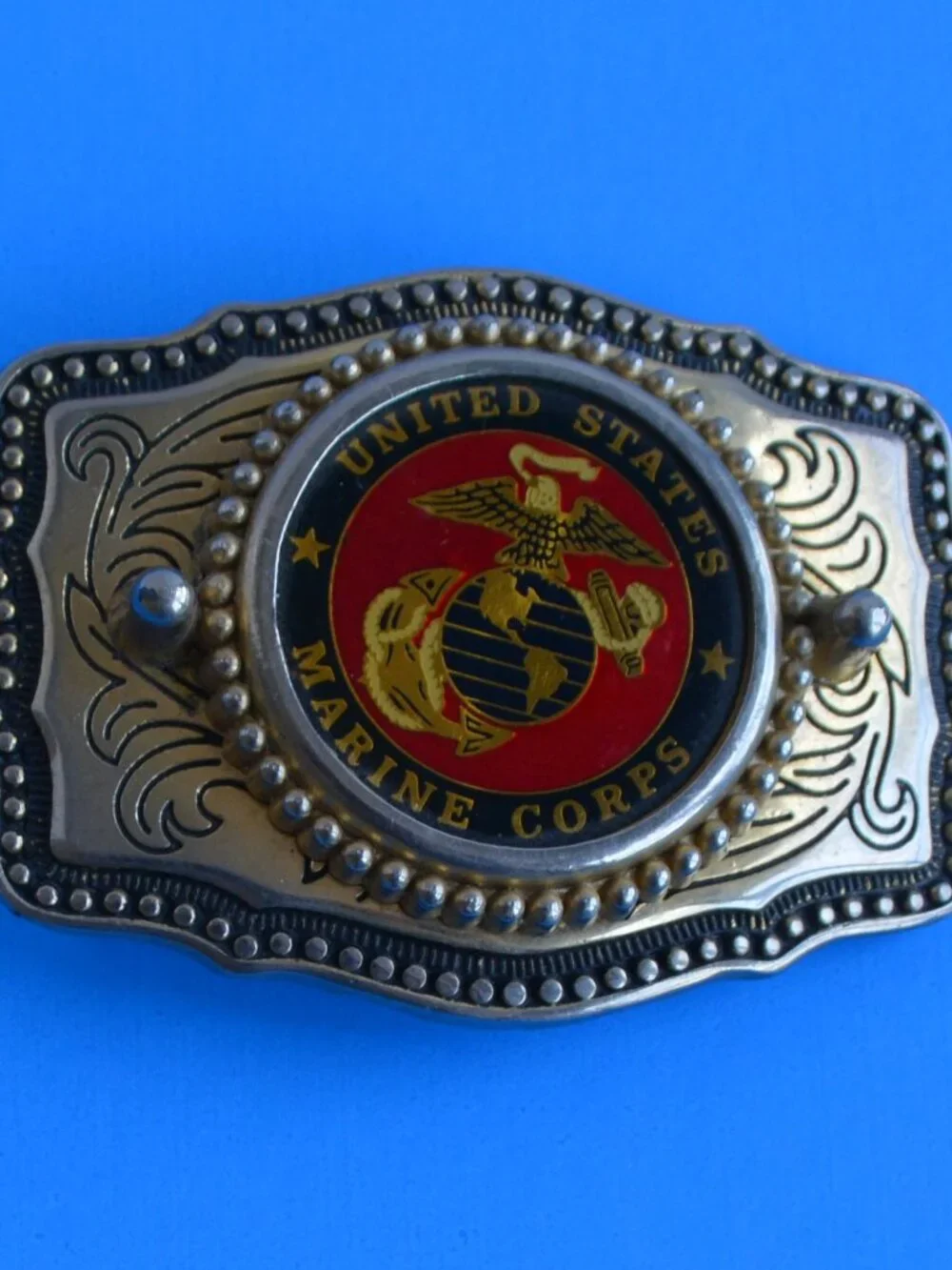 Vintage Western Style United States Marine Corps (USMC) Belt Buckle